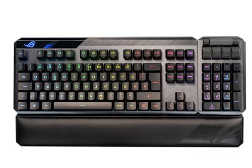 ASUS ROG Claymore II mechanische Gaming Tastatur (RX Optical Mechanical Switches, abnehmbares Numpad, Handballenauflage, kabellos / kabelgebunden, Aura Sync RGB-Beleuchtung, Layout) schwarz-1