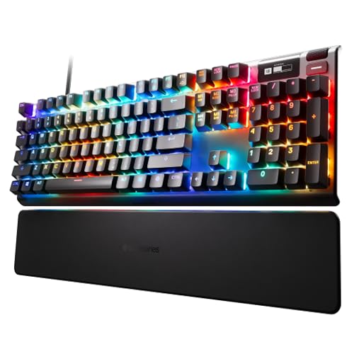 SteelSeries Apex Pro HyperMagnetic Gaming-Tastatur – Die schnellste Tastatur der Welt – Anpassbares Ansprechverhalten – OLED-Bildschirm – RGB – USB-Passthrough – Deutsches Tastatur (QWERTZ)-1